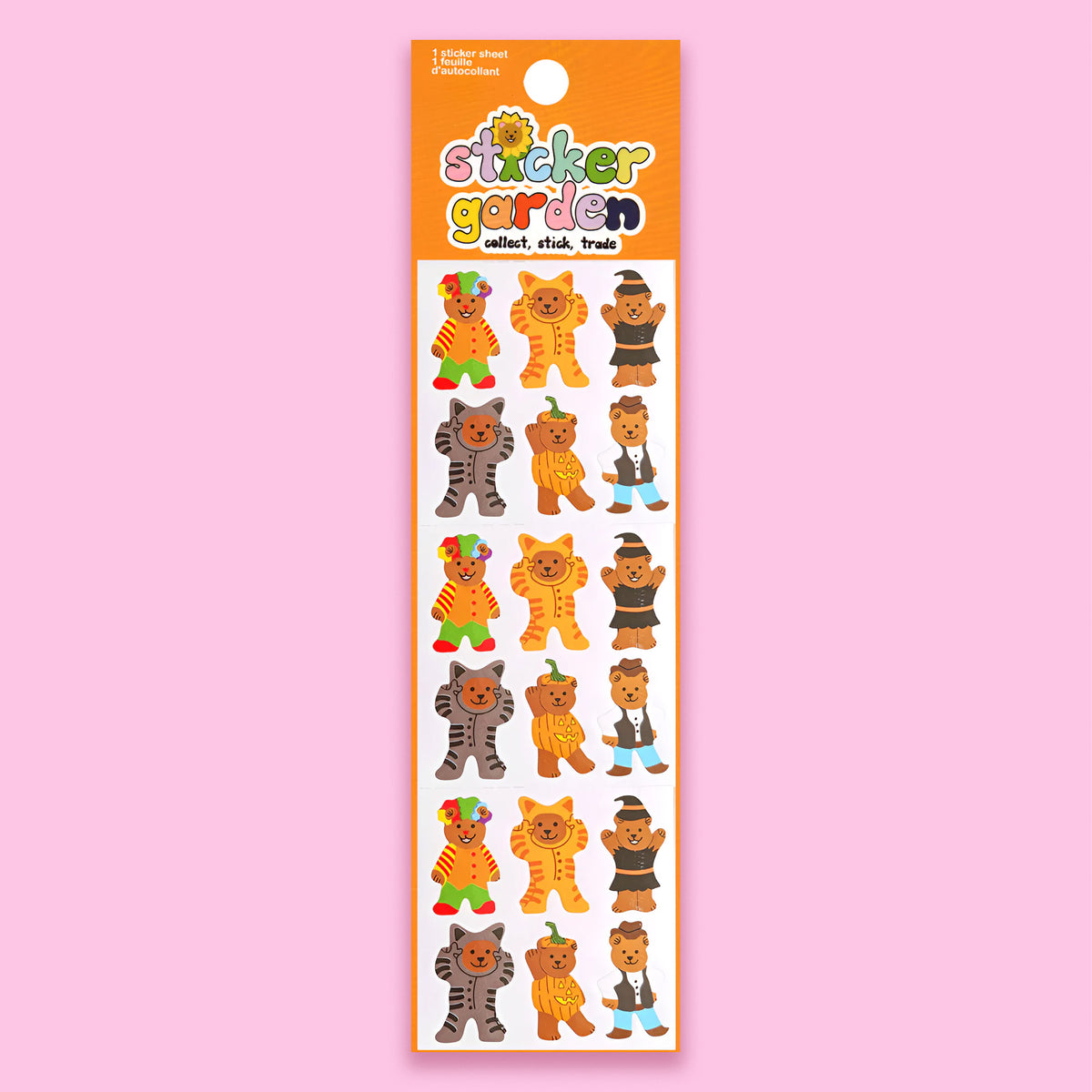 Glossy Halloween Costume Bears Stickers