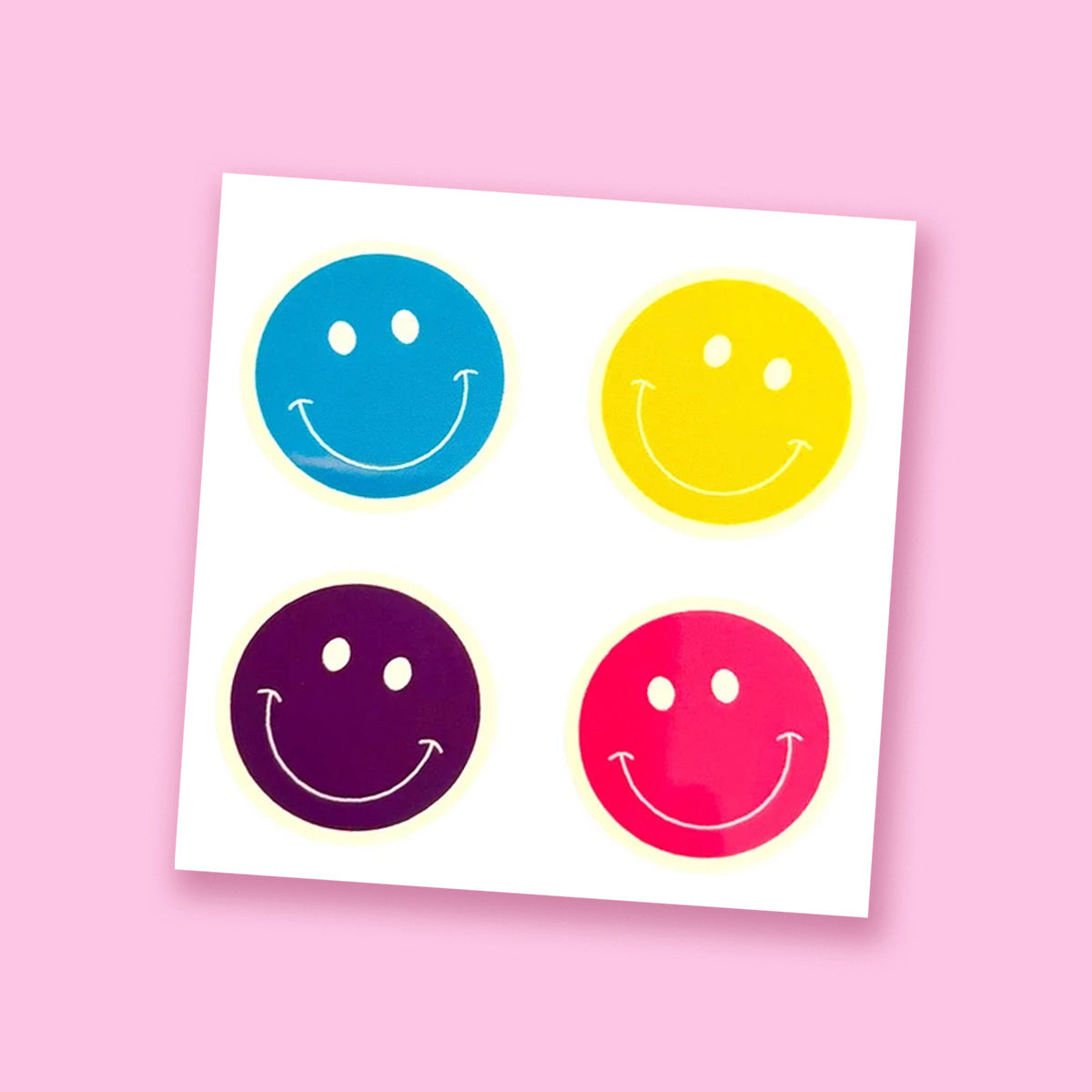 Glow in the Dark Happy Faces Stickers in Bold Colours