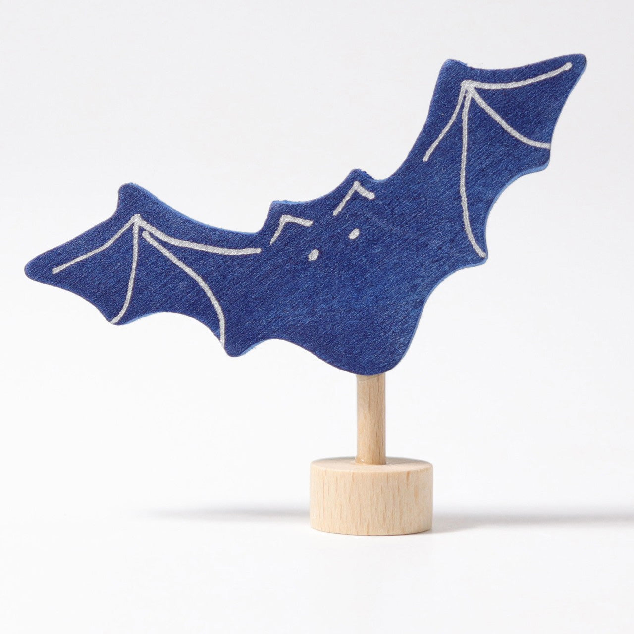 Blue bat ornament made of wood for celebration rings