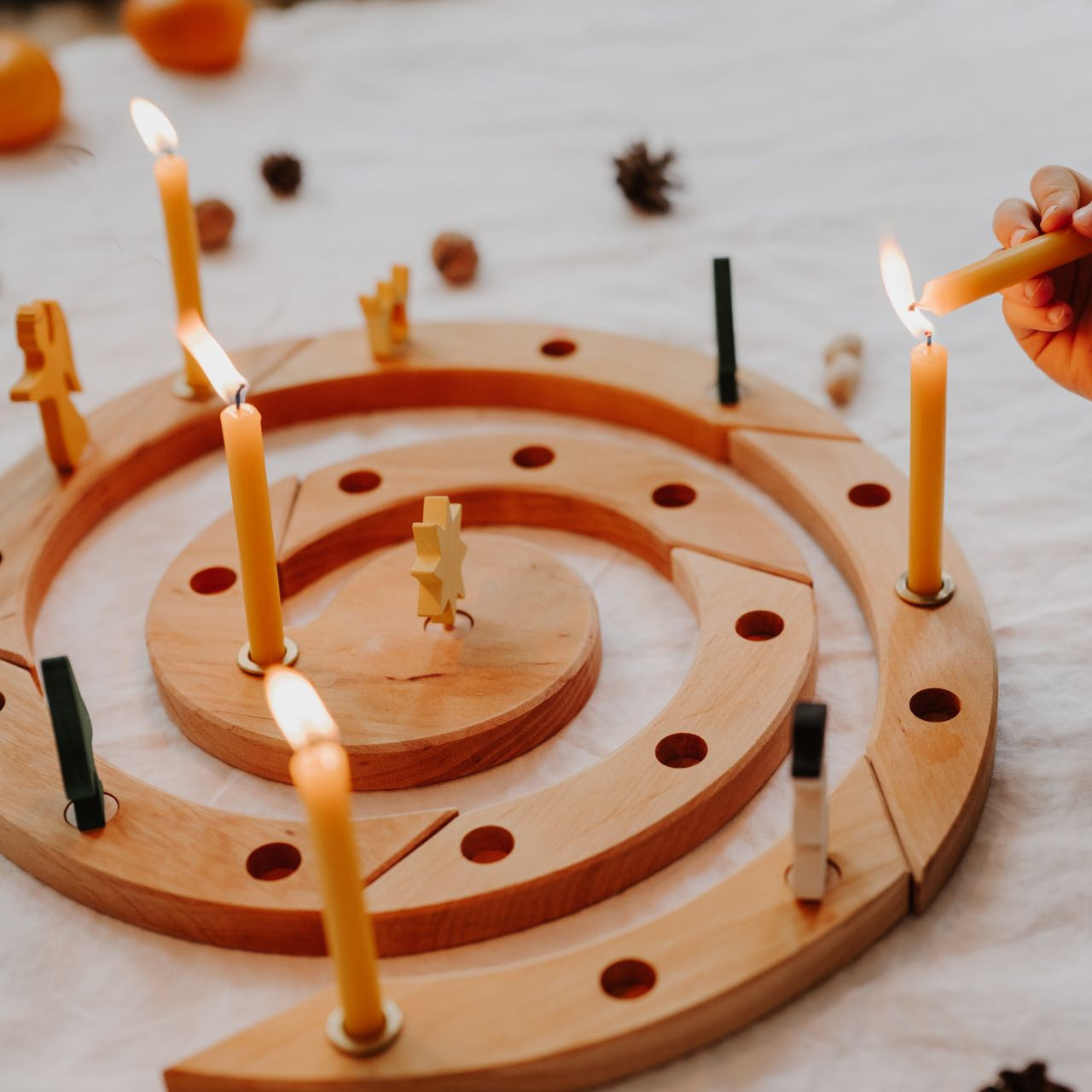 Grimm&#39;s Brass Candle Holder for Celebration Rings