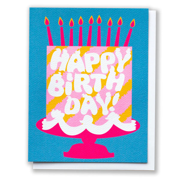 Happy Birthday Pink Cake Dreams Greeting Card