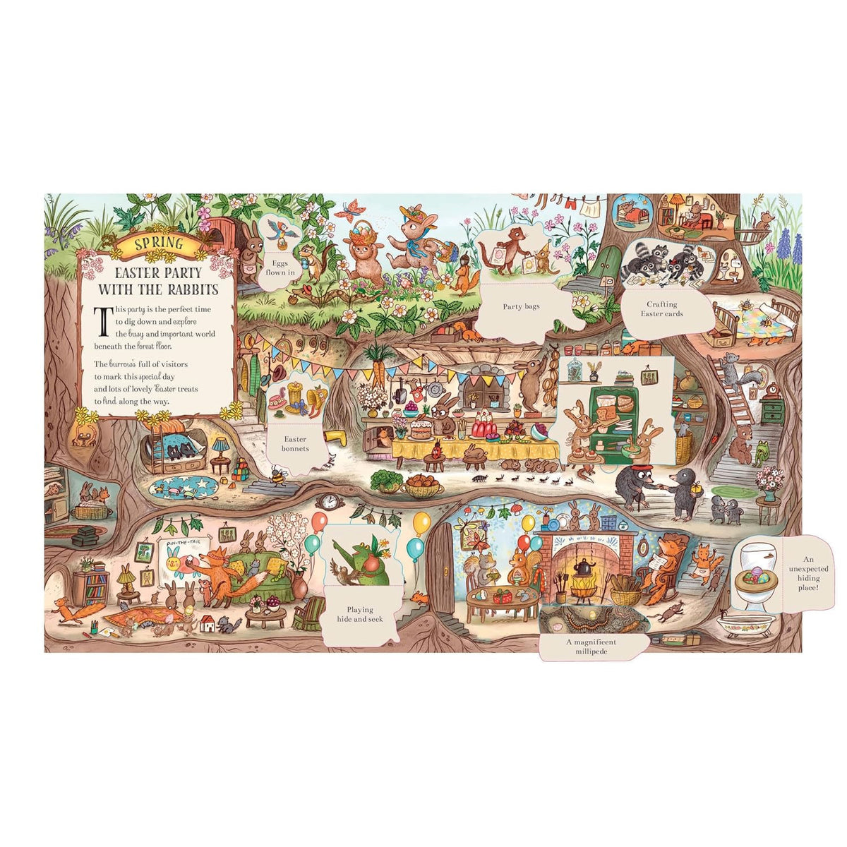 Here We Go Round the Woodland Year: Over 60 Flaps by Rachel Piercey and Freya Hartas