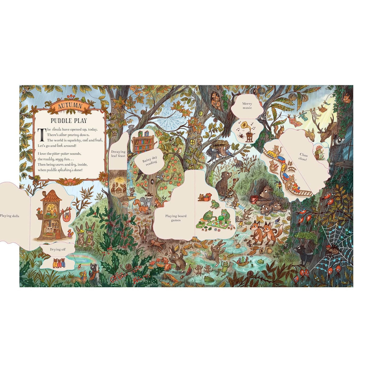 Here We Go Round the Woodland Year: Over 60 Flaps by Rachel Piercey and Freya Hartas