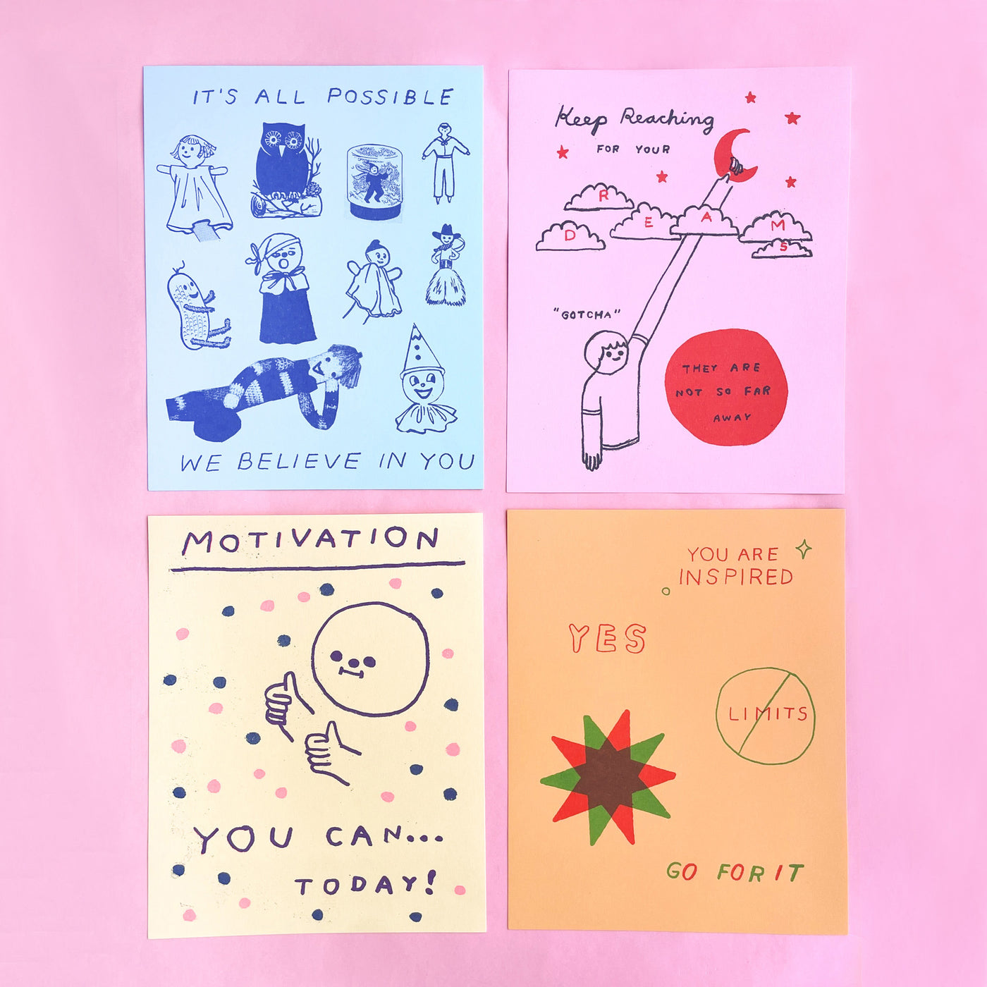 Hiller Goodspeed: Inspirational Print Set with Four Risograph Prints