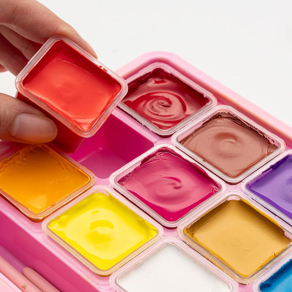 HIMI Gouache Paints Set, 18 Colors, 30g - Pink Case