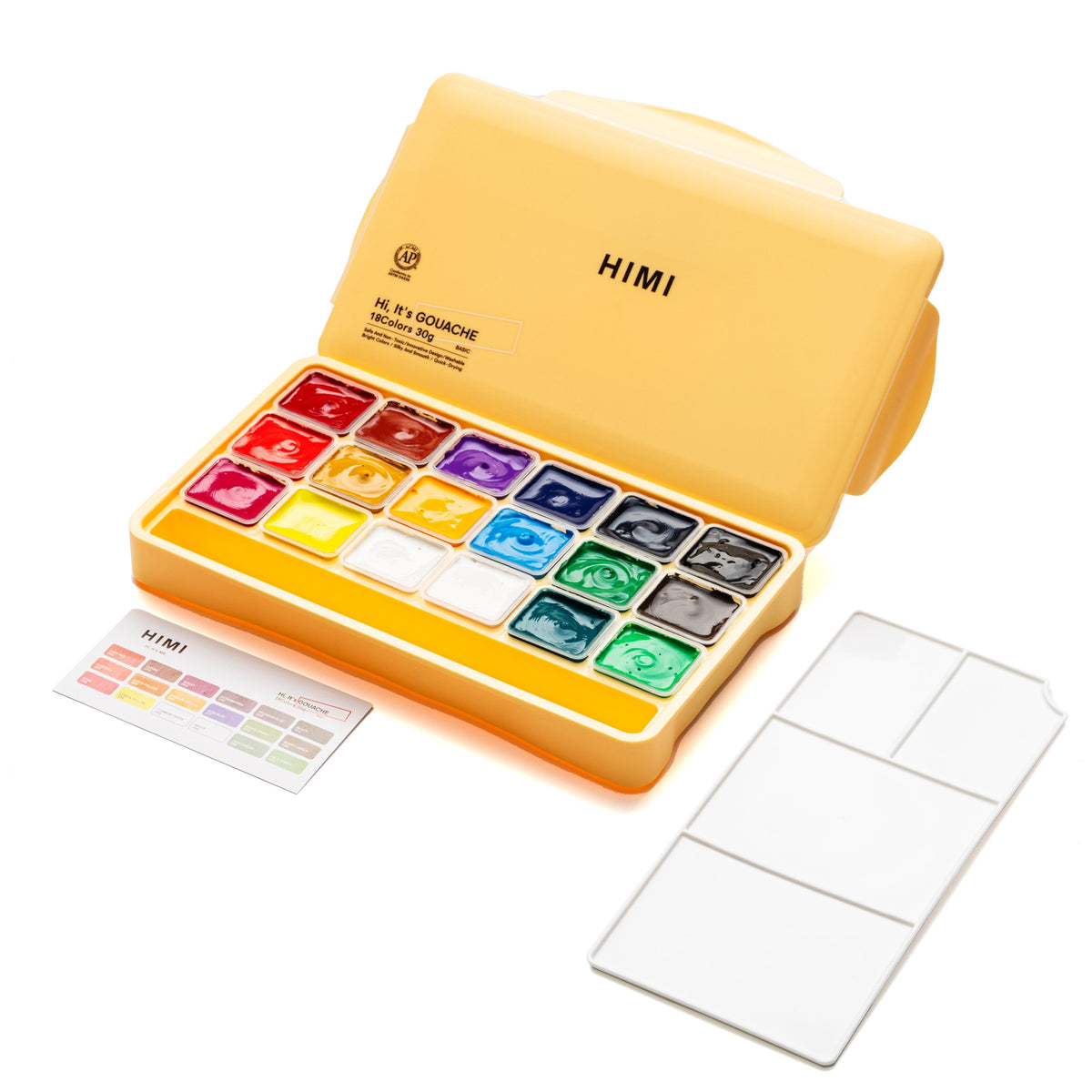 HIMI Gouache Paints Set, 18 Colors, 30g - Yellow Case