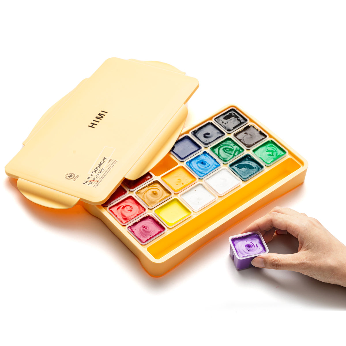 HIMI Gouache Paints Set, 18 Colors, 30g - Yellow Case