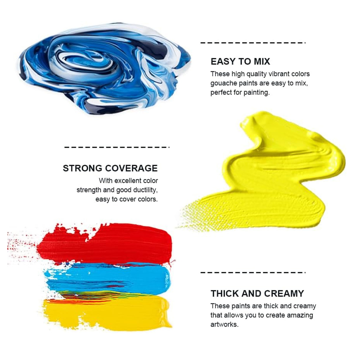 HIMI Gouache Paints Set, 18 Colors, 30g - Yellow Case