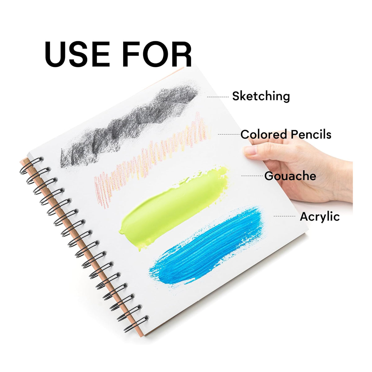 HIMI Spiral Gouache Paper Pad, 8.5 x 8.5" (Green Edition)