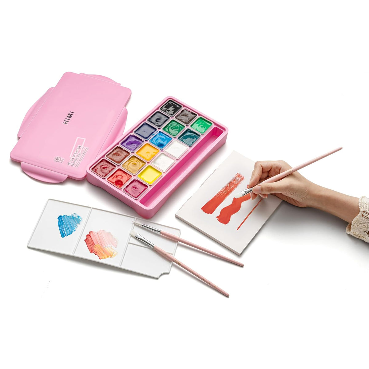 HIMI Pink Little Bird Paint Brushes - Set of 5