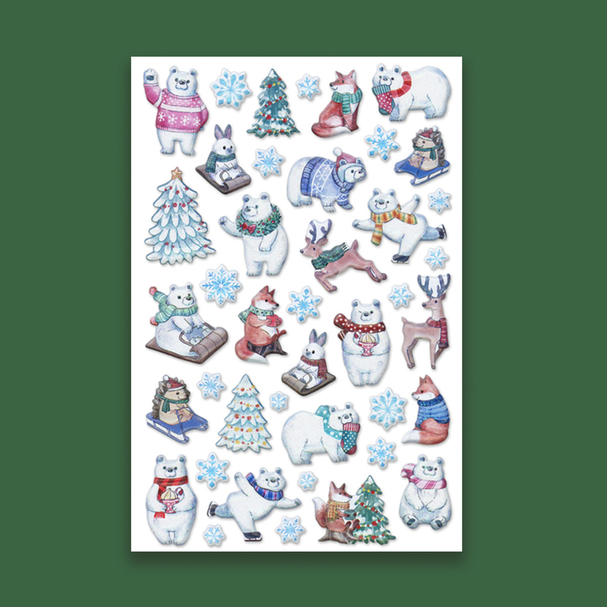 Holiday Pop-Up Stickers - Polar Bears, Foxes, Reindeer and Winter Trees