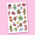 Holiday Stickers 3D Foil Pop-Up - Pixel Elves, Snowmen & Reindeer