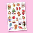 Holiday Stickers 3D Foil Pop-Up - Pixel Presents, Trees, Gingerbread