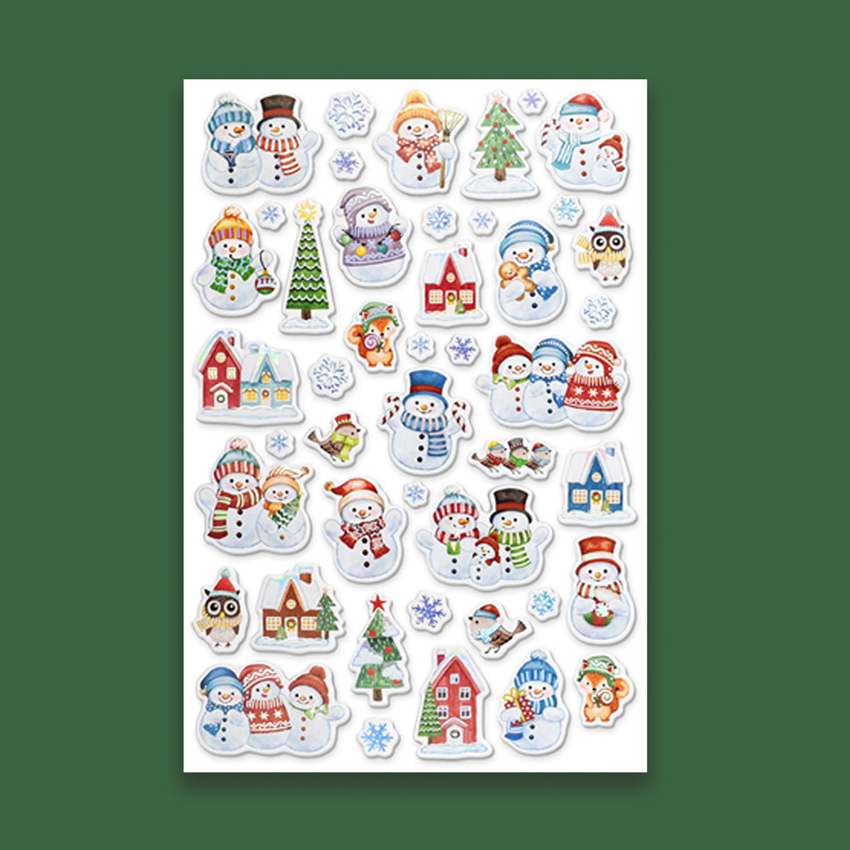 Holiday Soft Touch Stickers - Cozy Snowmen, Snowflakes