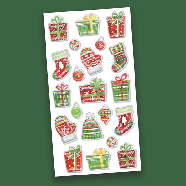 Holiday Stickers 3D Foil Pop-Up - Stockings & Presents