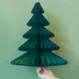 Honeycomb Tree Decorations in Dark Green – 17 inch