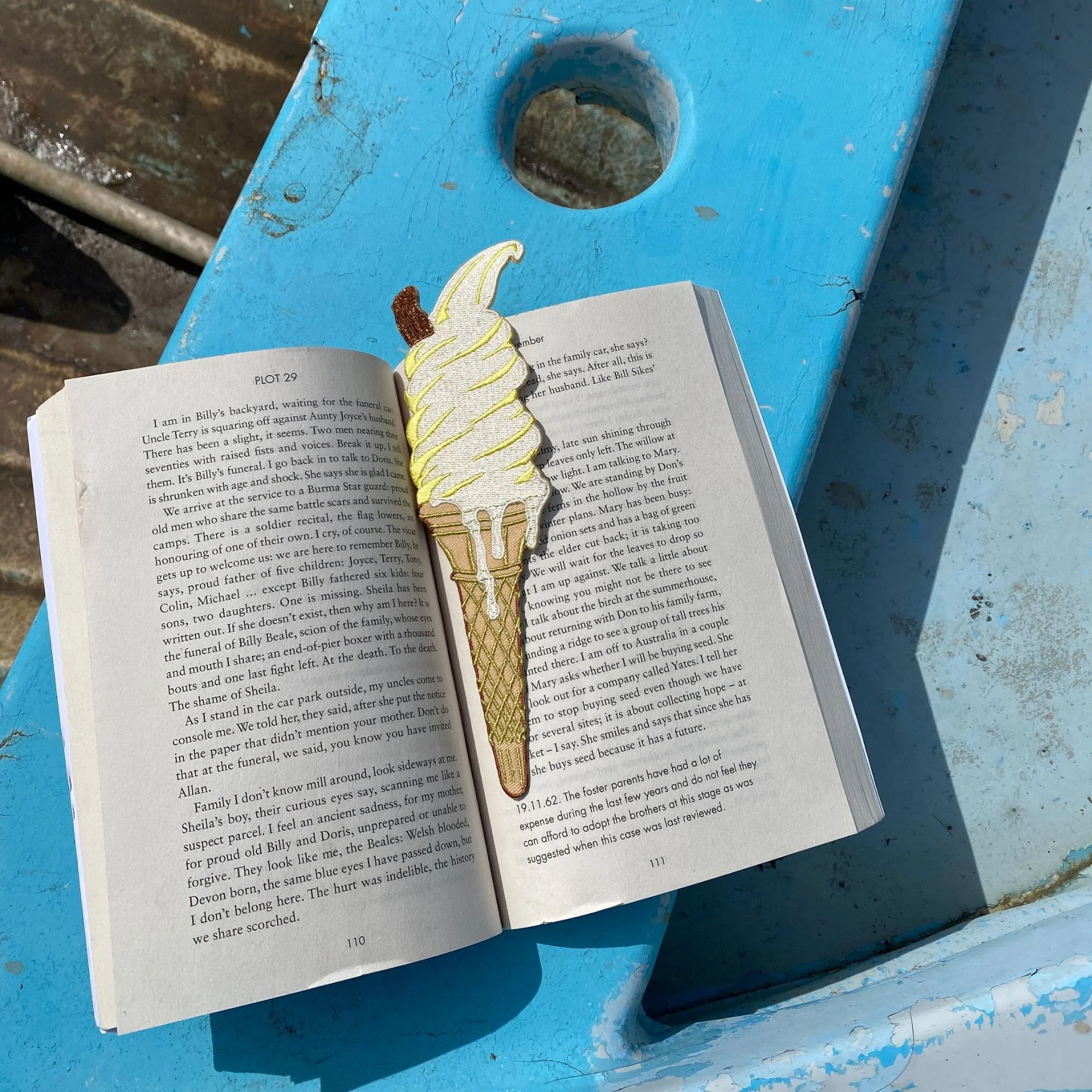 Ice Cream Embroidered Fabric Bookmark