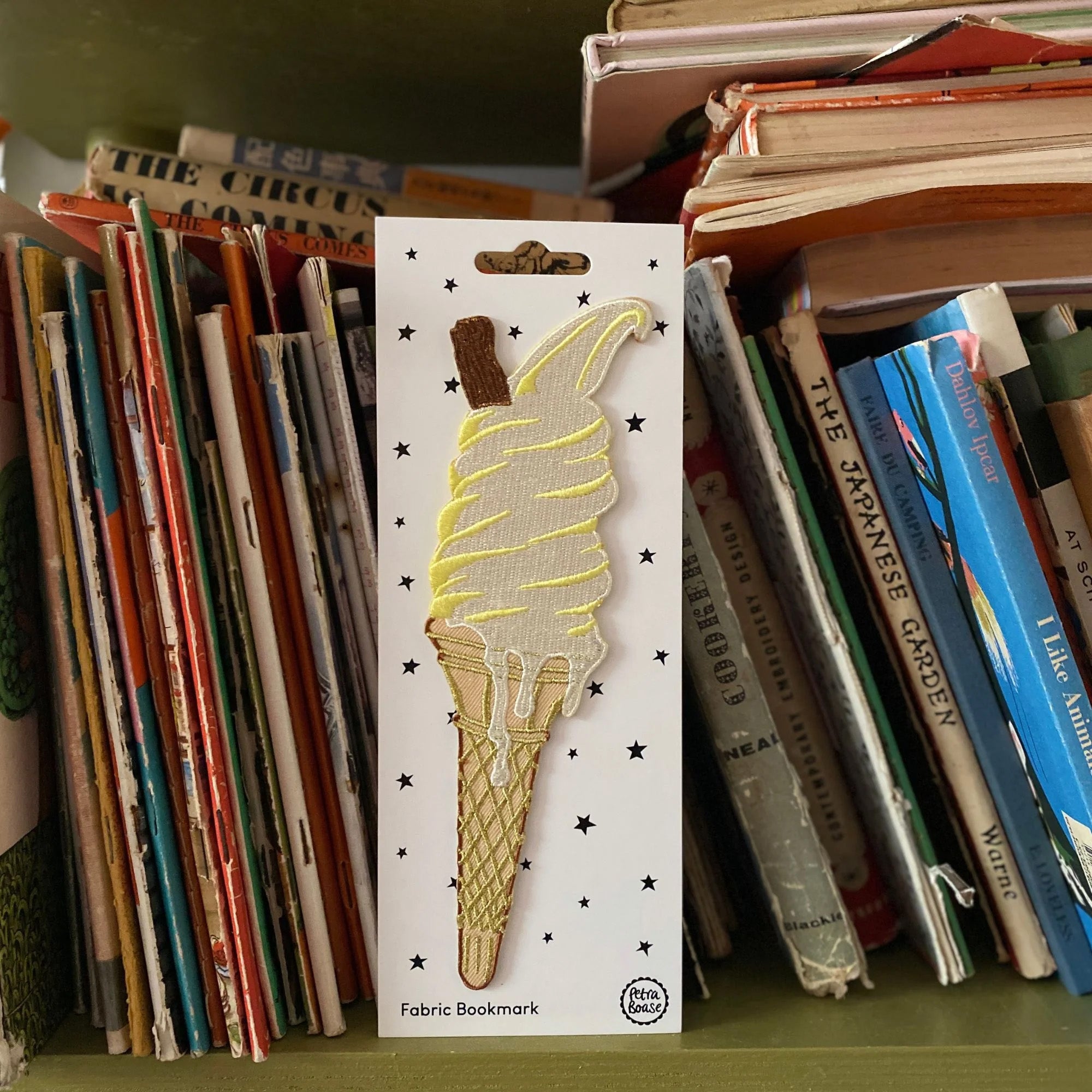 Ice Cream Embroidered Fabric Bookmark