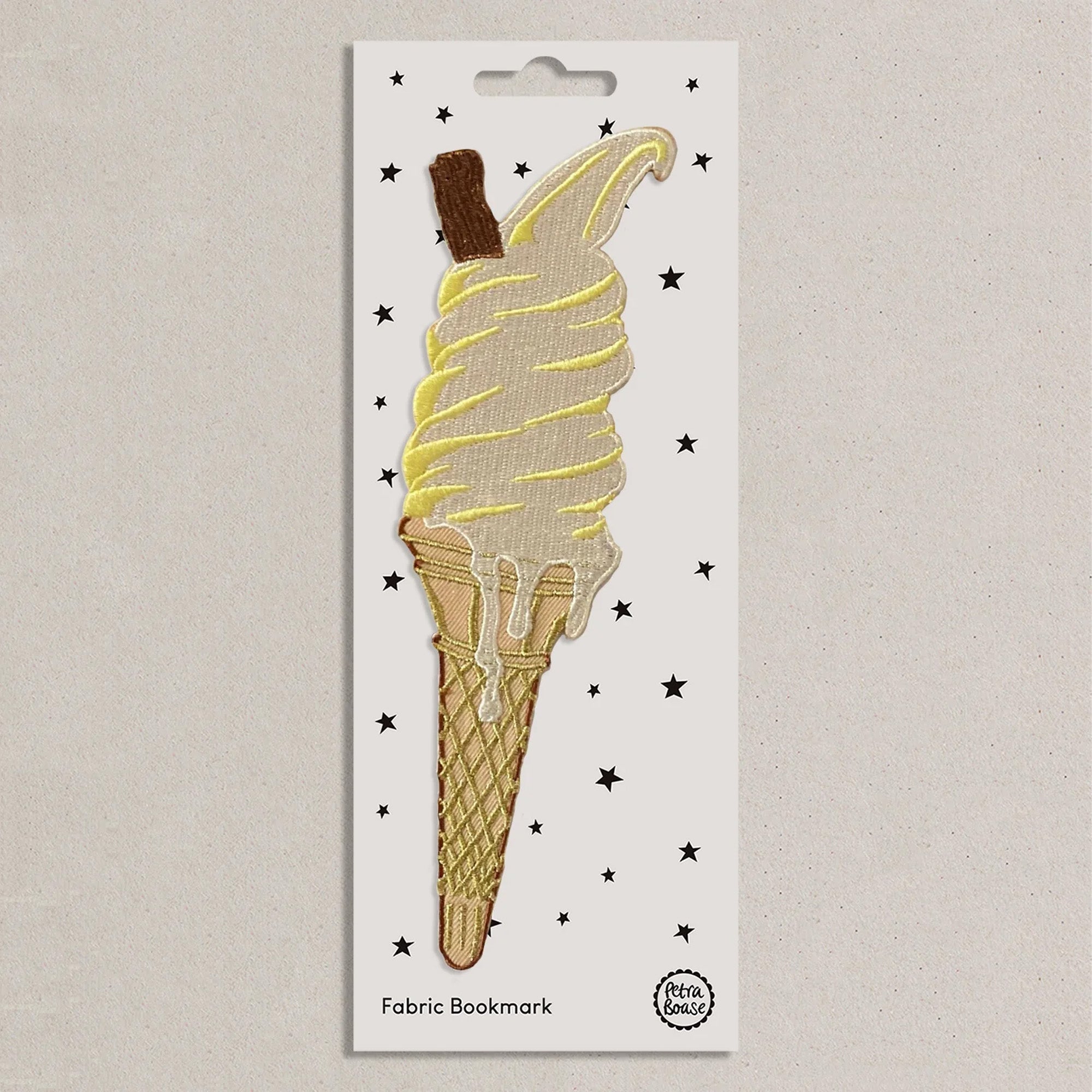 Ice Cream Embroidered Fabric Bookmark
