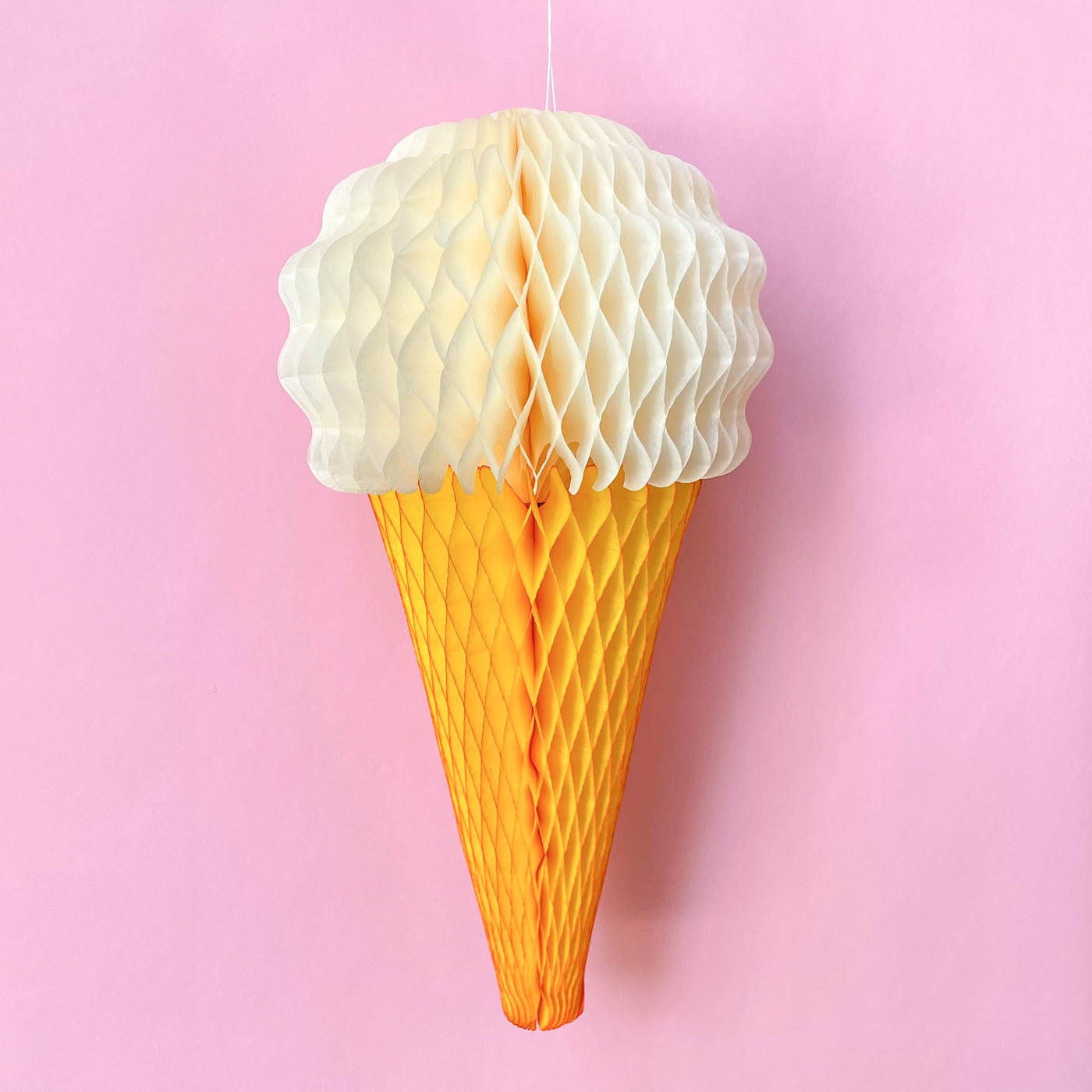 Ice Cream Honeycomb Party Decorations in Ivory