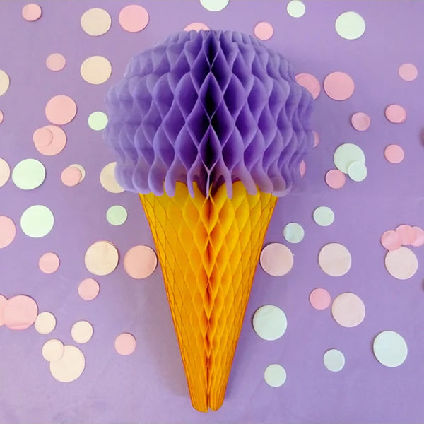 Ice Cream Honeycomb Decorations in Lavender