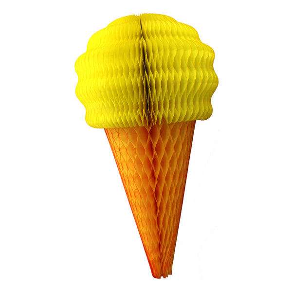 Ice Cream Honeycomb Decorations in Yellow