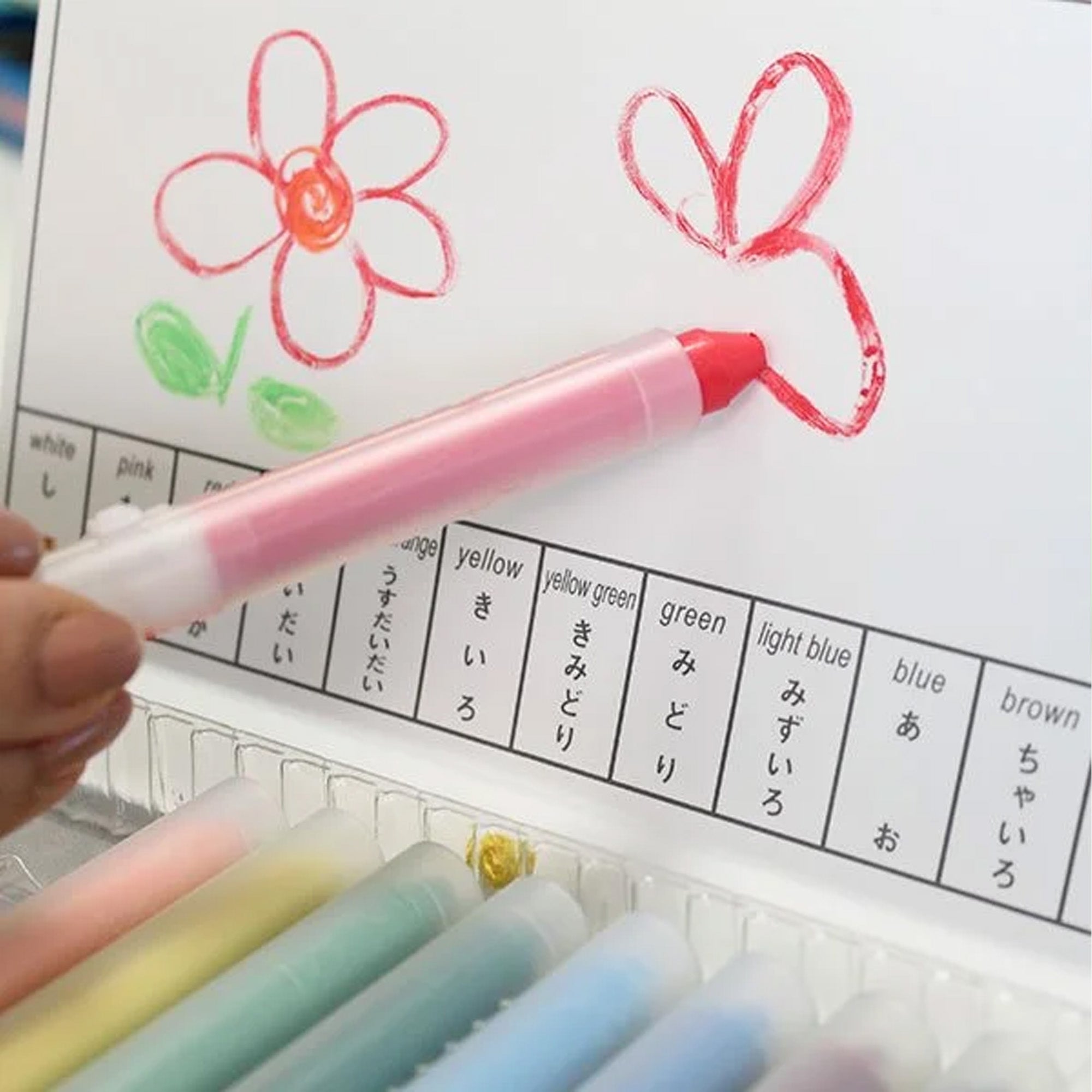 Kitpas Crayons with Holders- 12 Colors