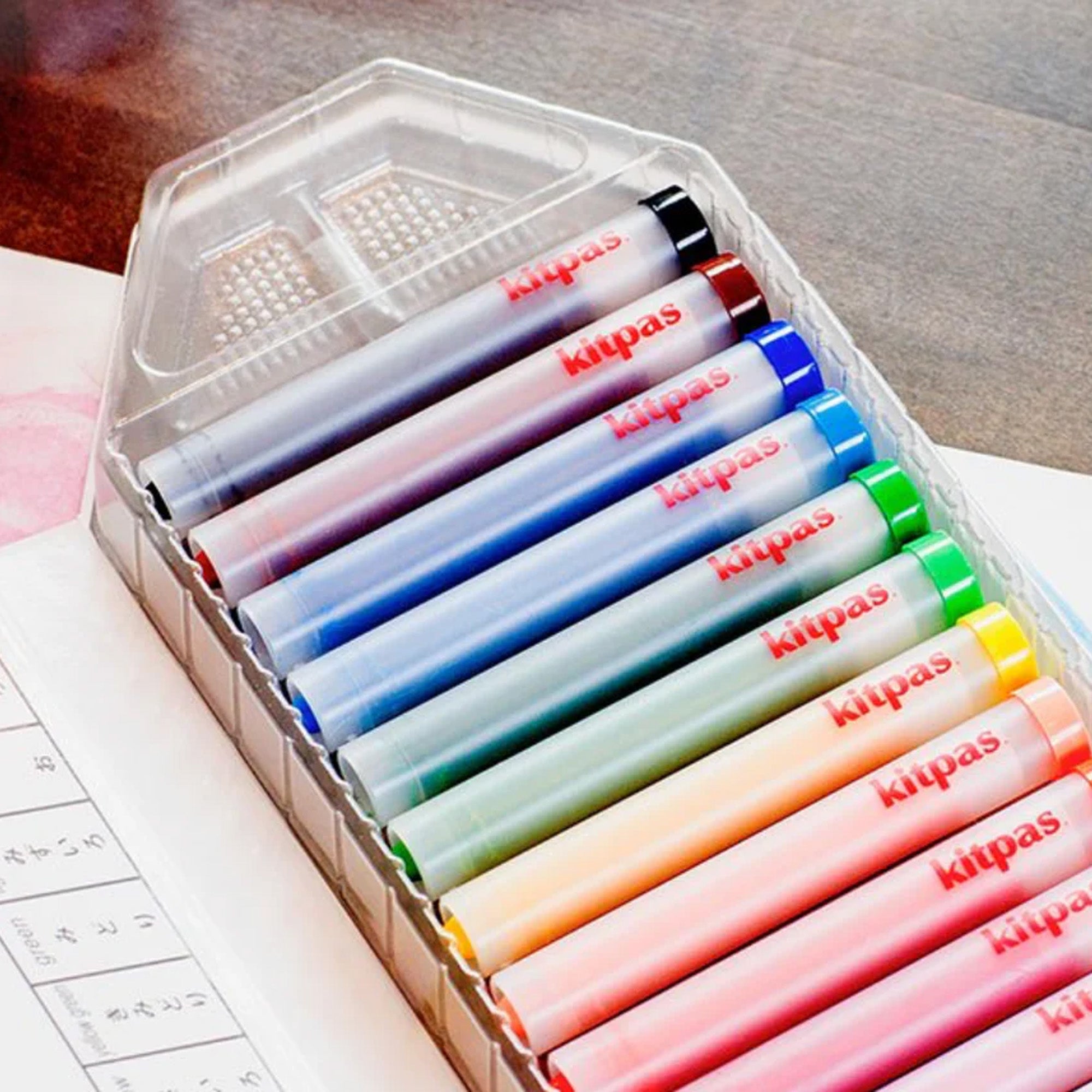 Kitpas Crayons with Holders- 12 Colors