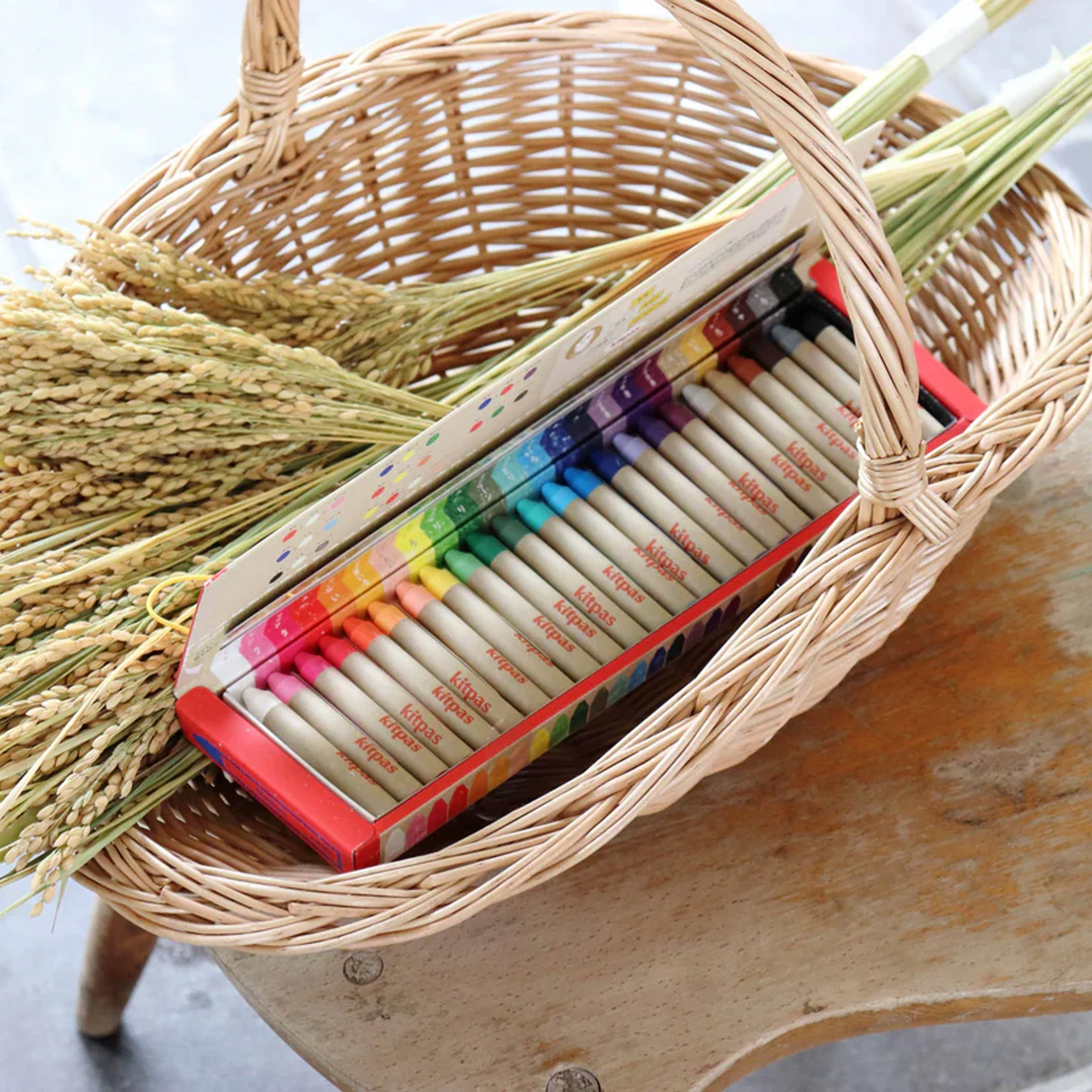 Kitpas Rice Bran Wax Art Crayons - 24 Colors