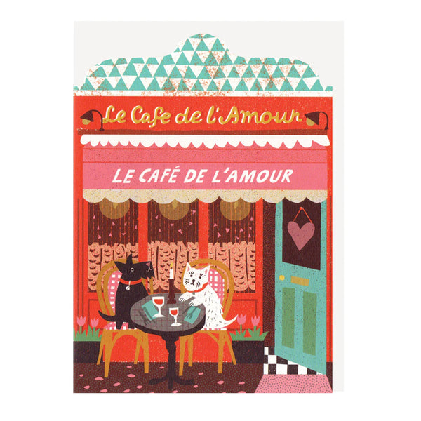 Love Cafe Die Cut Greeting Card