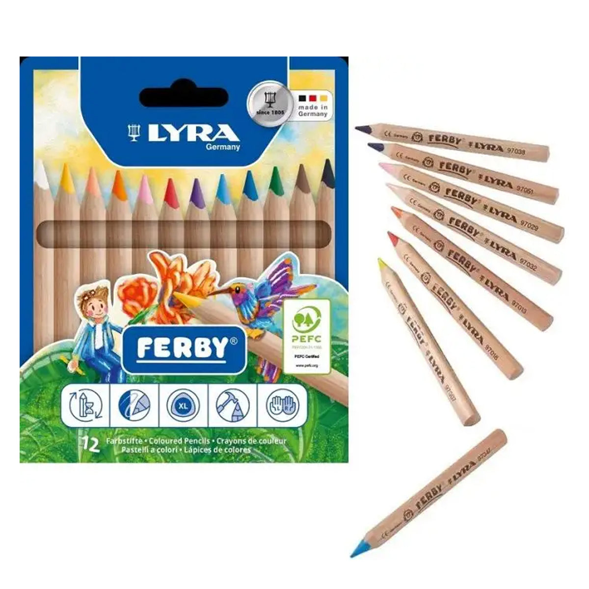 Lyra Ferby colour Pencils Triangular Box - 12 colours