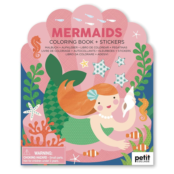 Mermaids Coloring Book + Stickers by Petit Collage