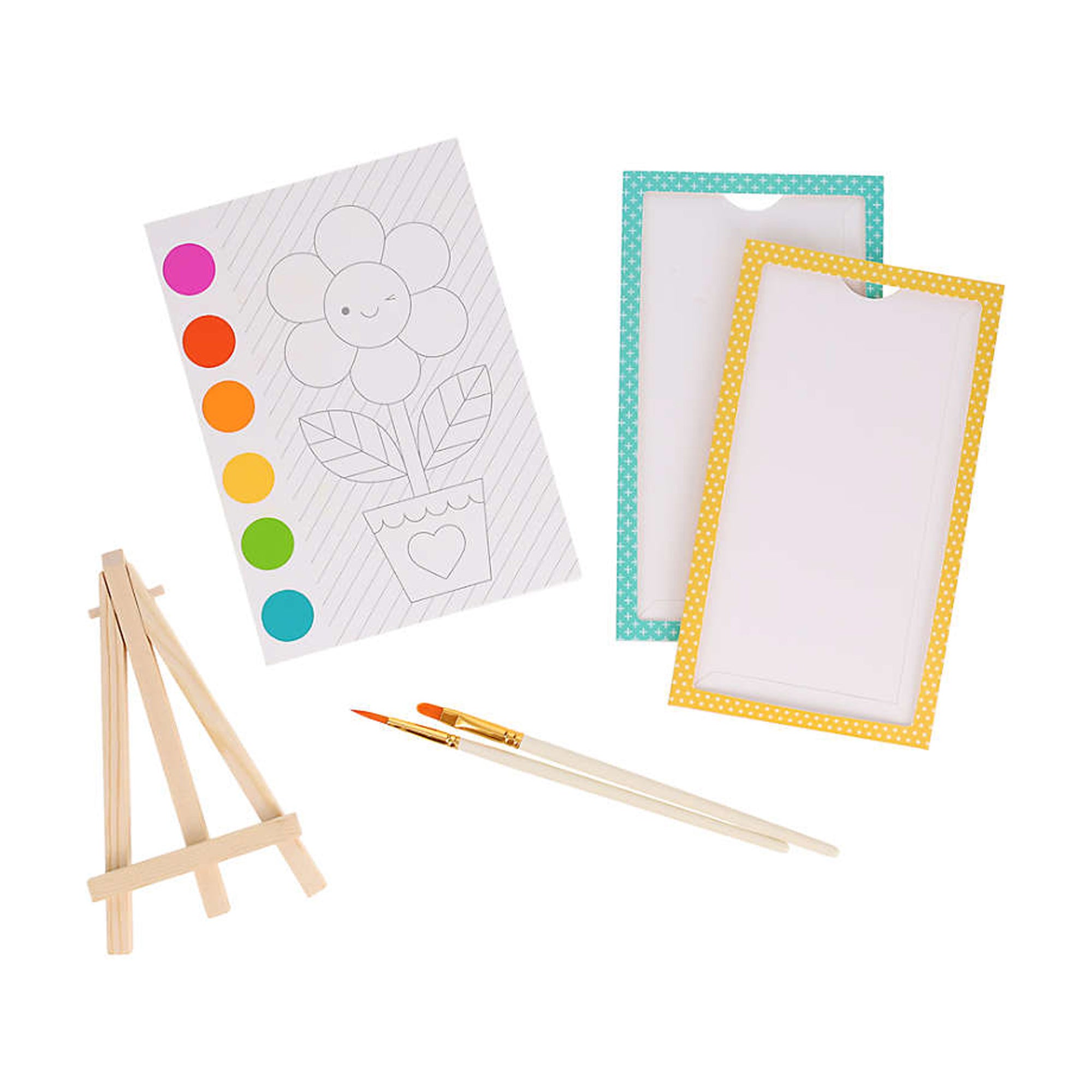 Painting Craft Kit for kids with templates, paintbrushes and easel