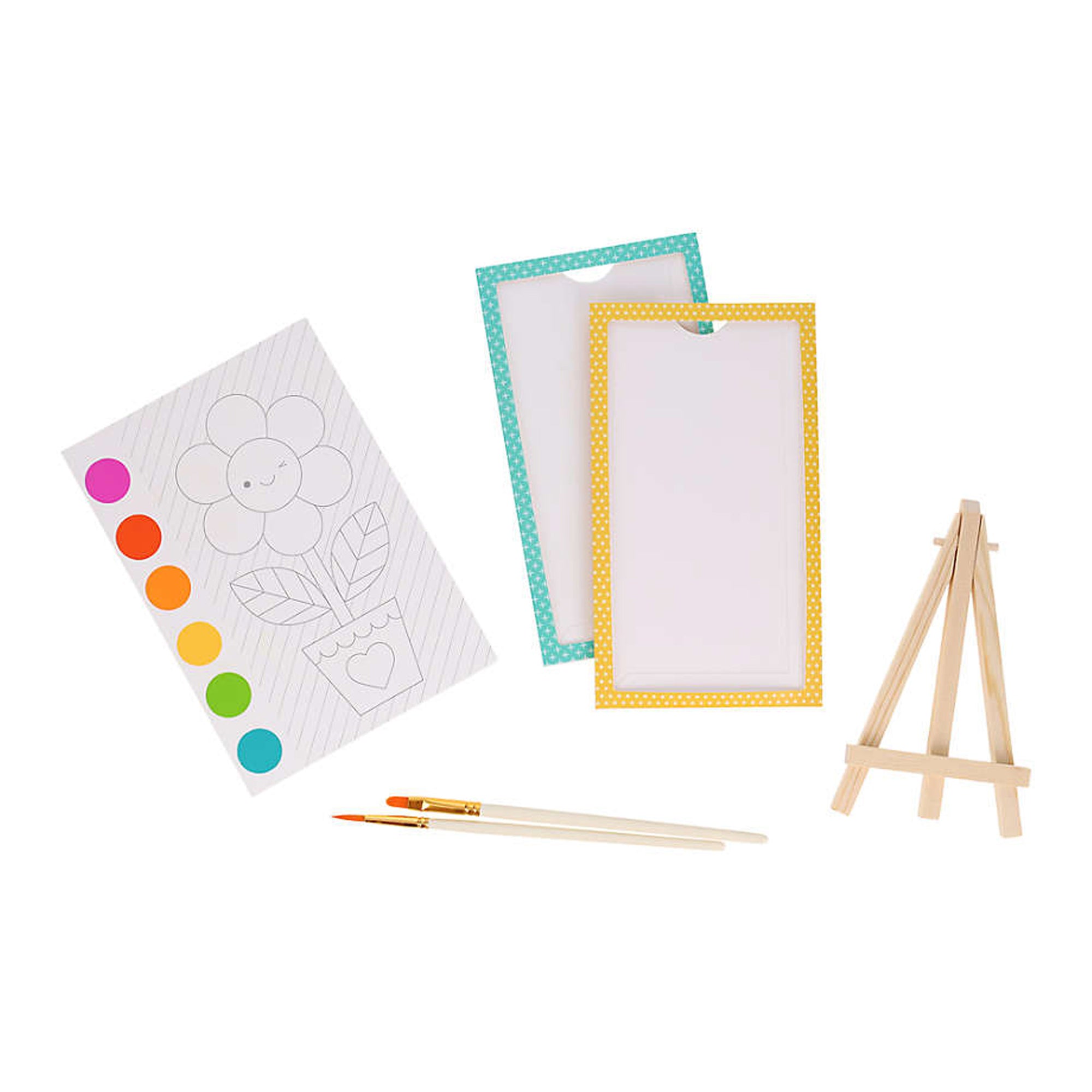 Painting Craft Kit for kids with templates, paintbrushes and easel