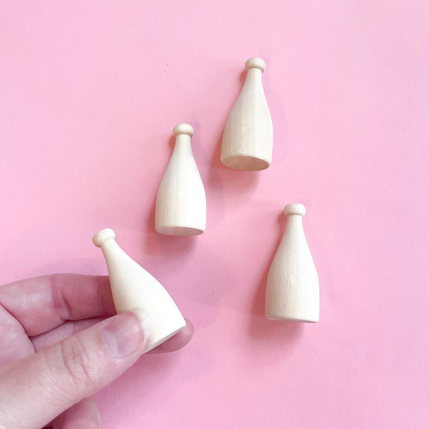 Miniature Wood Milk Bottles