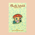 Mushroom Cottage Enamel Pin - by Phoebe Wahl