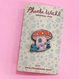 Mushroom Cottage Enamel Pin - by Phoebe Wahl