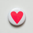 Neon Pink Heart 1" Button - by Banquet Workshop