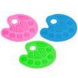 Oval Paint Palette - 10 Well in pink, green or blue