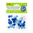 Painted Wood Beads – Blue Medley (42 pieces)