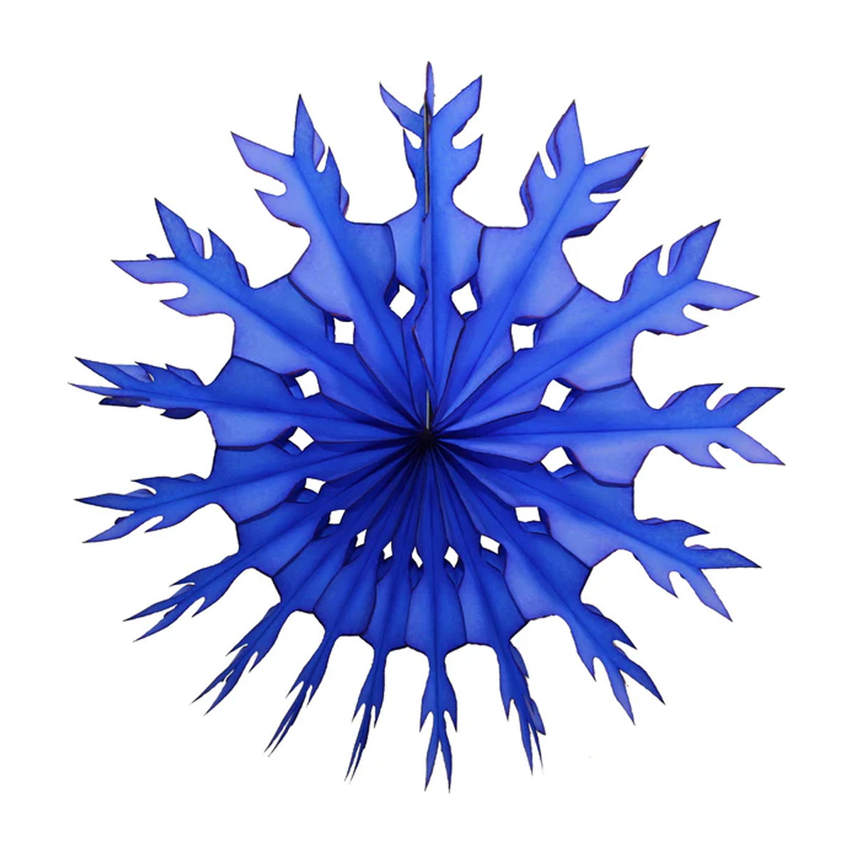 Paper Snowflake Fan Decoration - Dark Blue, 15 inch