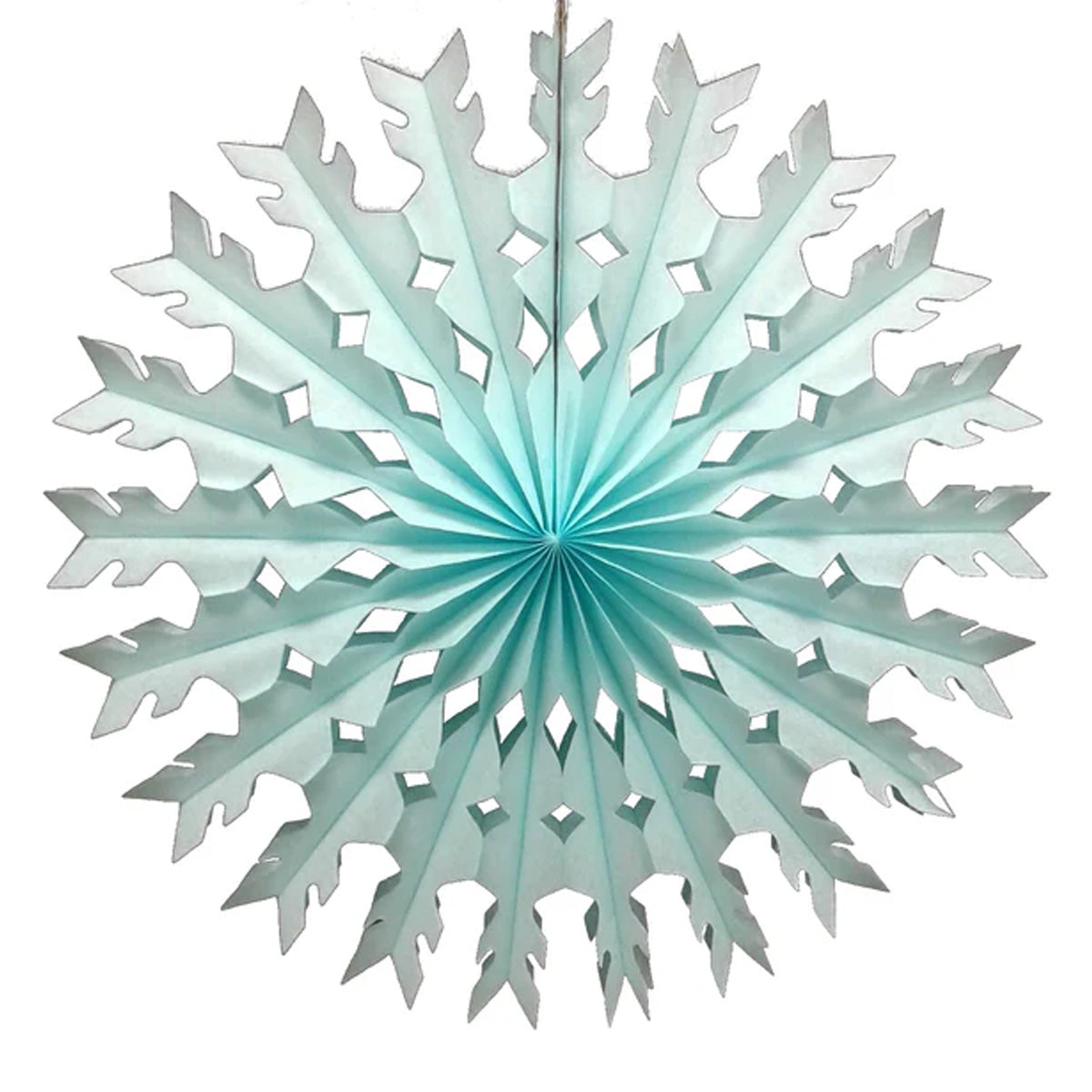 Paper Snowflake Fan Decoration - Light Blue, 22 inch