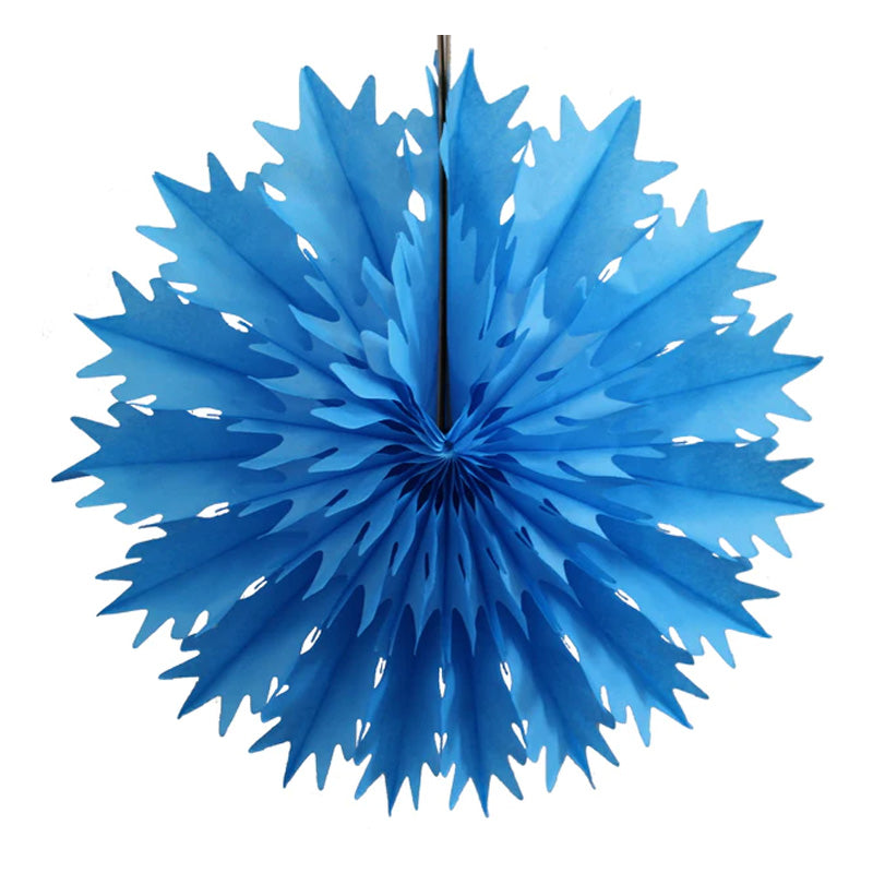 Paper Snowflake Fan Decoration - Turquoise, 19 inch