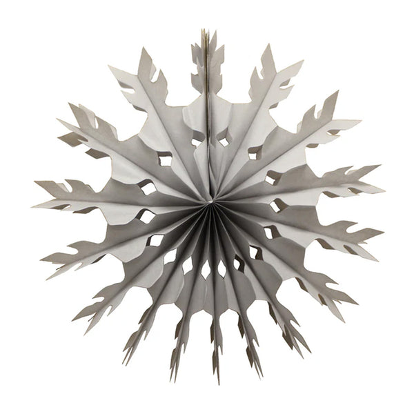 Paper Snowflake Fan Decoration - Gray, 15 inch