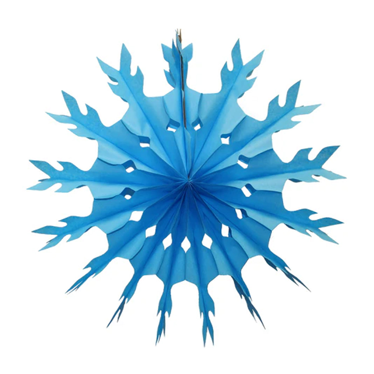 Paper Snowflake Fan Decoration - Turquoise, 15 inch