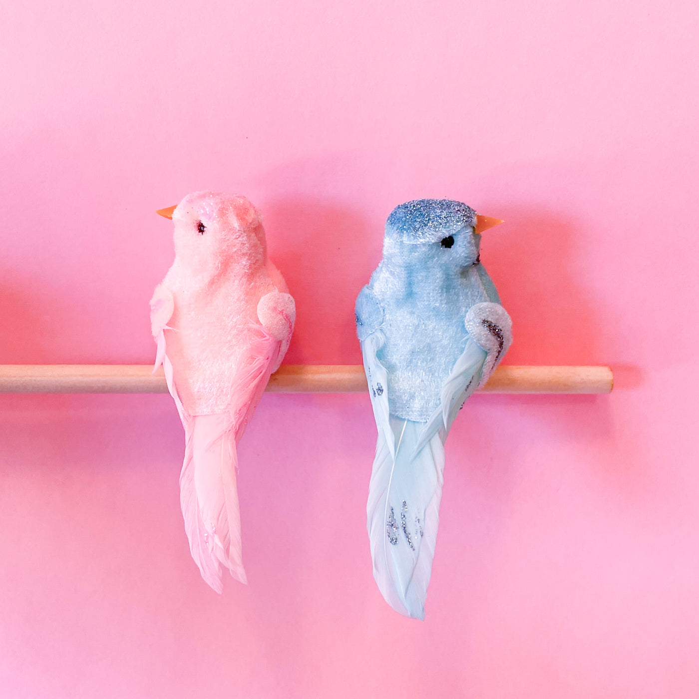 Pastel Feathered Birds with gator clip