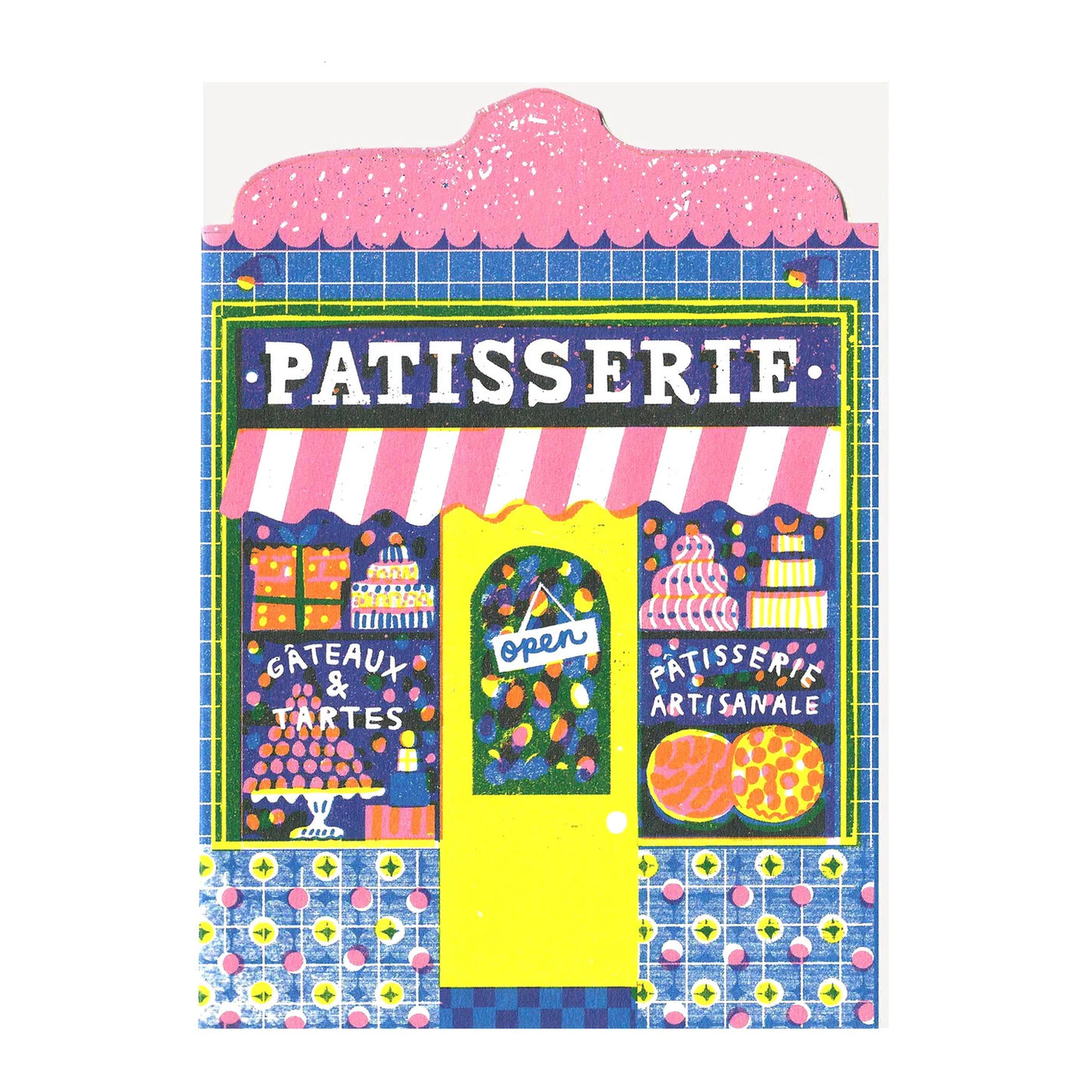 Patisserie Shop Die Cut Greeting Card