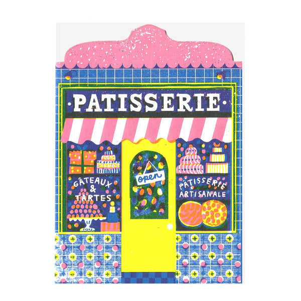 Patisserie Shop Die Cut Greeting Card