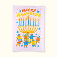 Happy Hanukkah Tea Towel by Phoebe Wahl