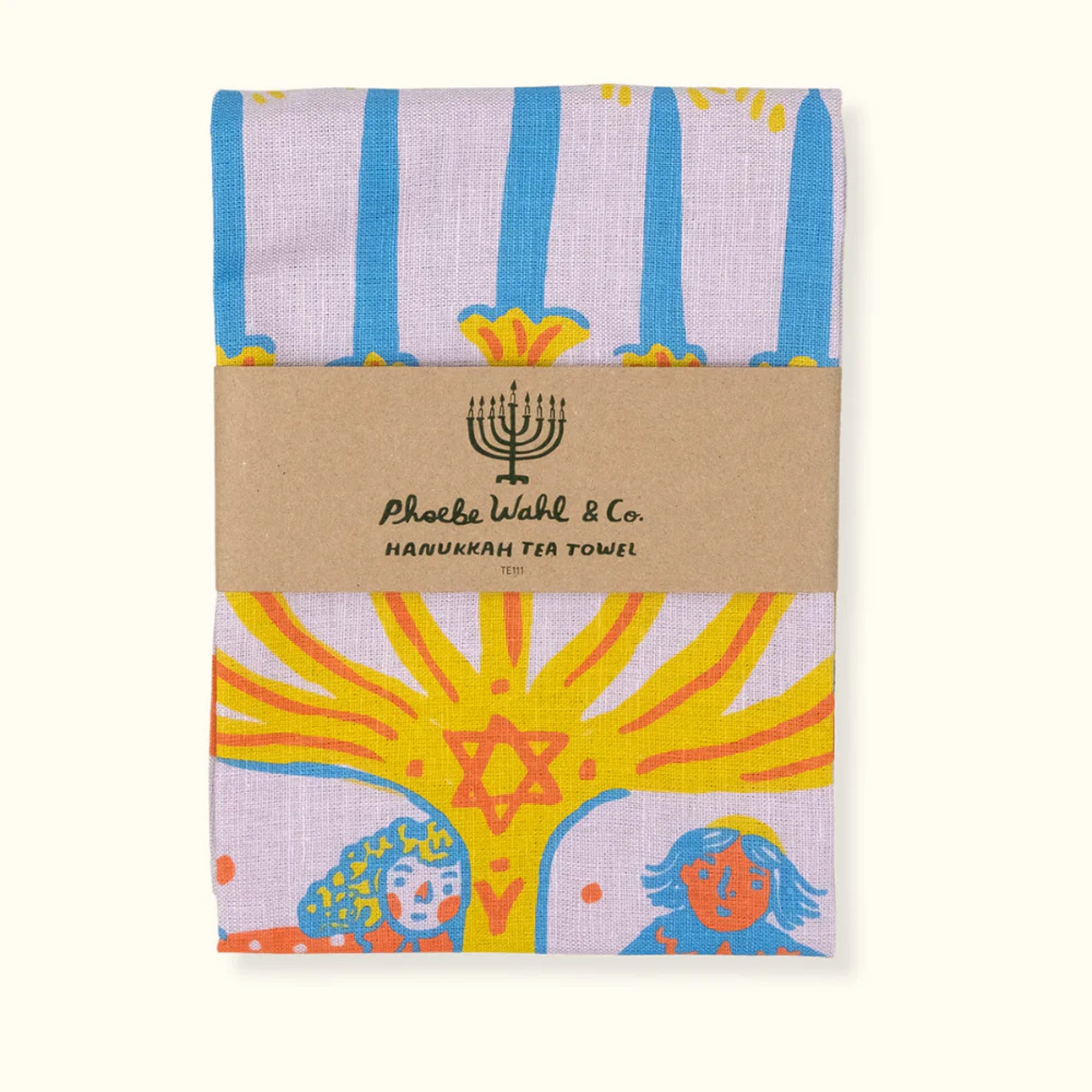 Happy Hanukkah Tea Towel by Phoebe Wahl